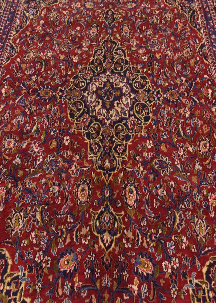 9' 6 x 12' 5 Hand Knotted Mashad Persian Wool Rug