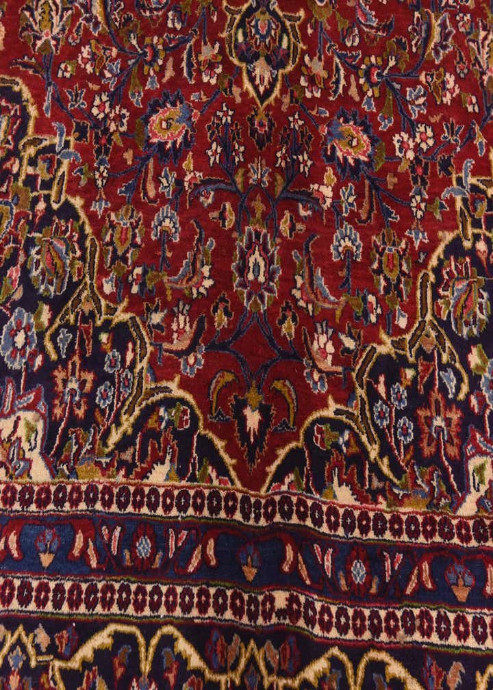 9' 6 x 12' 5 Hand Knotted Mashad Persian Wool Rug