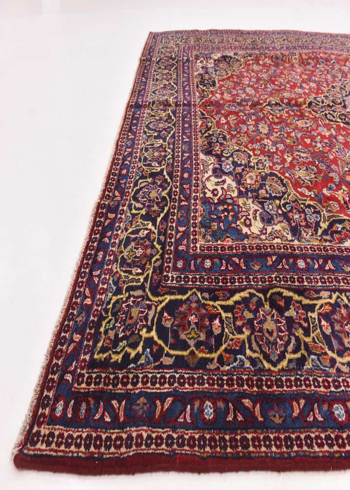 9' 6 x 12' 5 Hand Knotted Mashad Persian Wool Rug