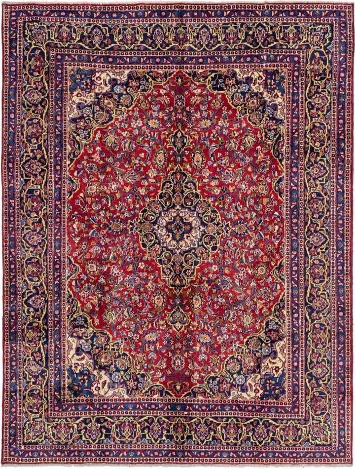 9' 6 x 12' 5 Hand Knotted Mashad Persian Wool Rug