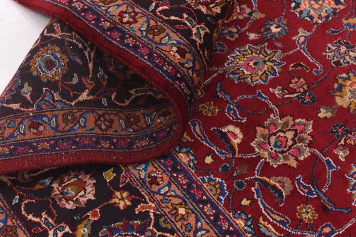9' 7 x 12' 10 Hand Knotted Mashad Persian Wool Rug