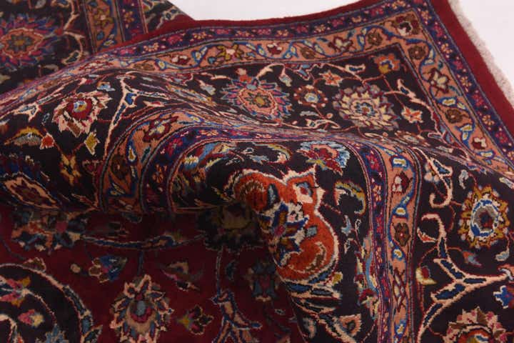 9' 7 x 12' 10 Hand Knotted Mashad Persian Wool Rug