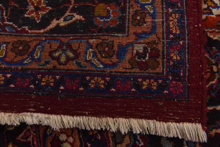 9' 7 x 12' 10 Hand Knotted Mashad Persian Wool Rug