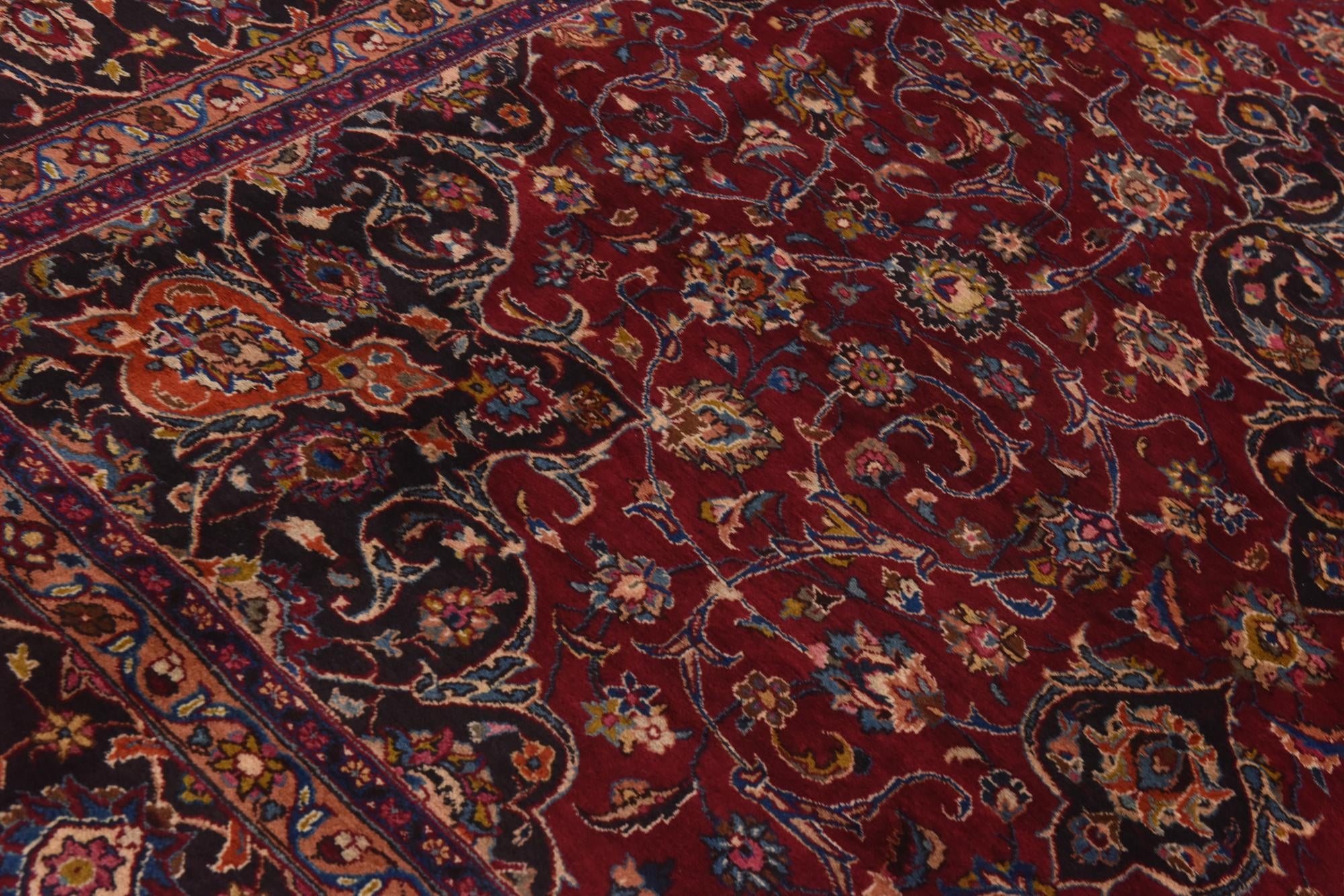 9' 7 x 12' 10 Hand Knotted Mashad Persian Wool Rug