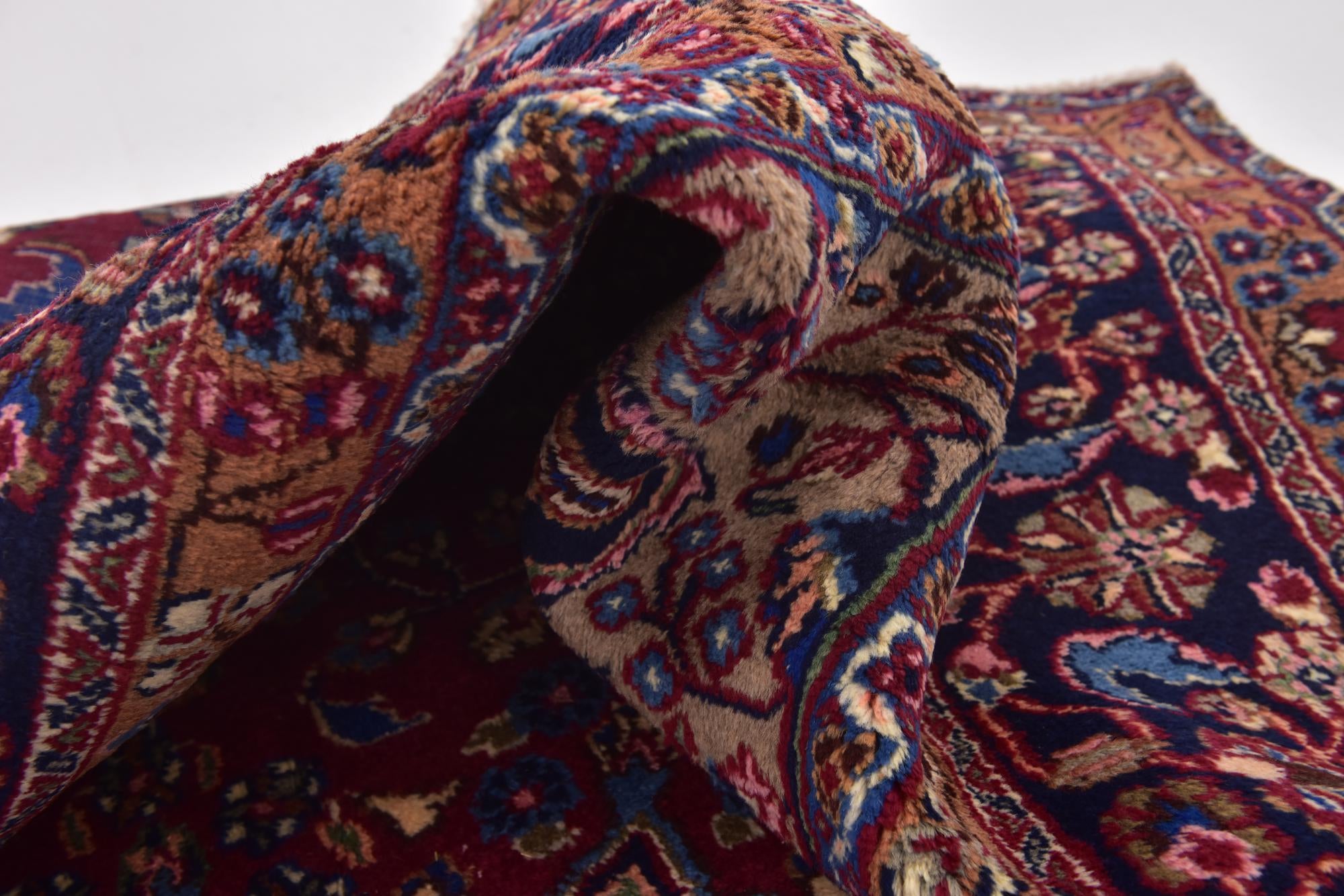 9' 9 x 12' 7 Hand Knotted Mashad Persian Wool Rug