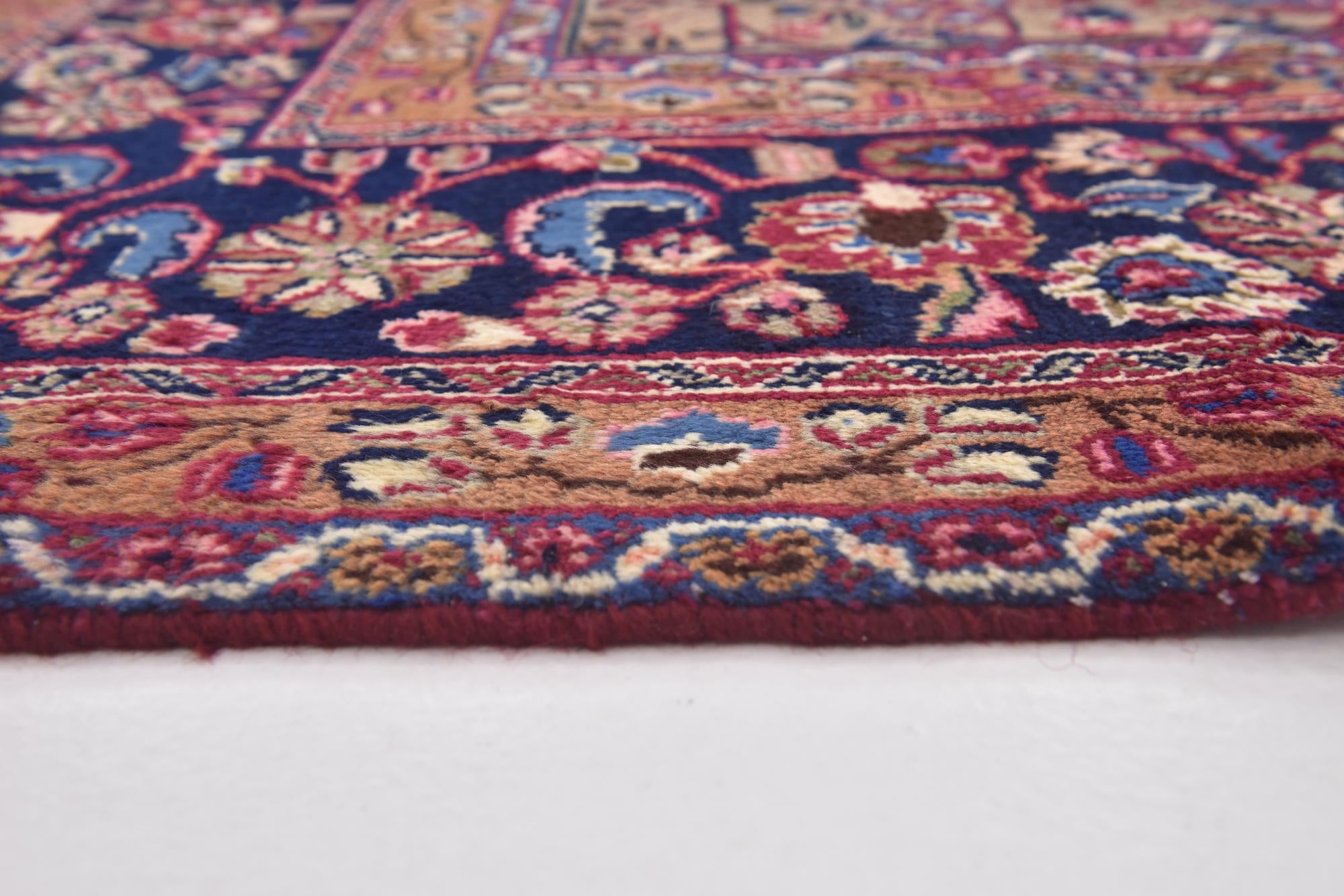 9' 9 x 12' 7 Hand Knotted Mashad Persian Wool Rug