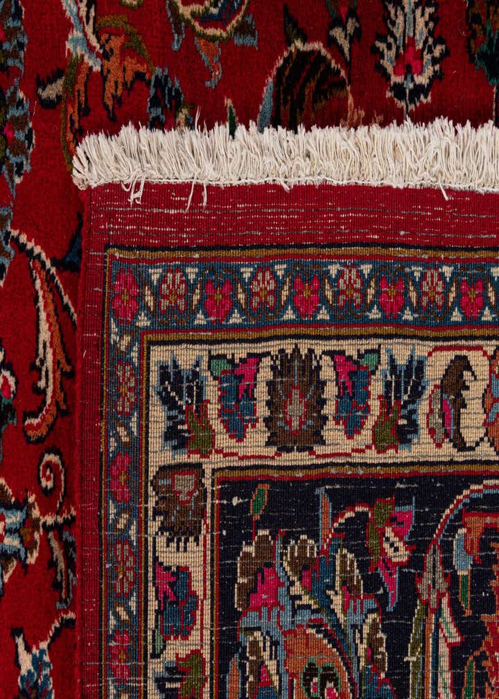 9' 7 x 12' 10 Hand Knotted Mashad Persian Wool Rug
