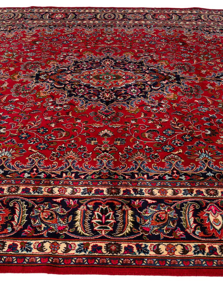 Detail image of 9' 7 x 12' 10 Hand Knotted Mashad Persian Wool Rug