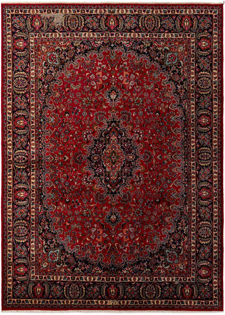 9' 7 x 12' 10 Hand Knotted Mashad Persian Wool Rug