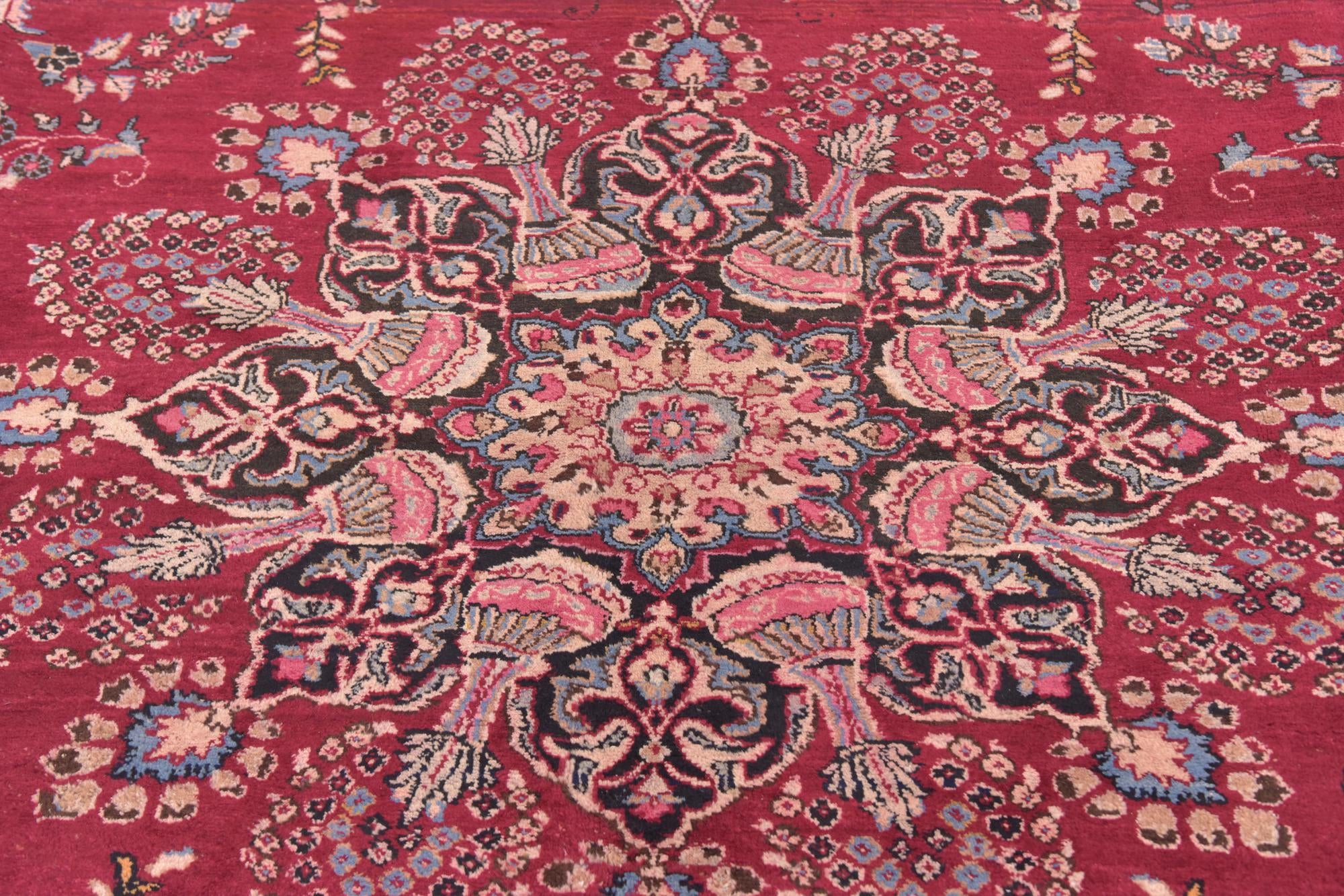 9' 6 x 12' 6 Hand Knotted Mashad Persian Wool Rug