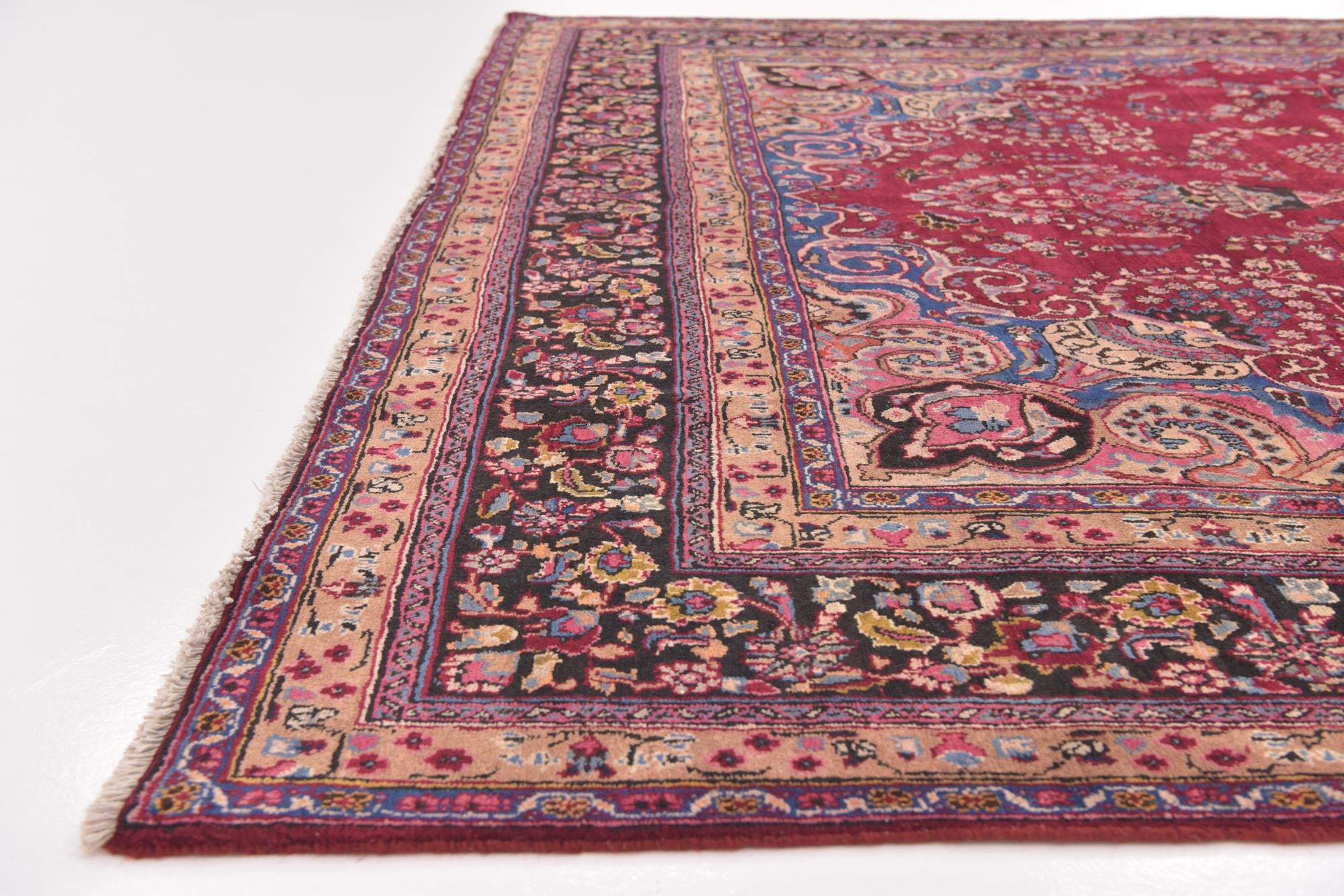 9' 6 x 12' 6 Hand Knotted Mashad Persian Wool Rug