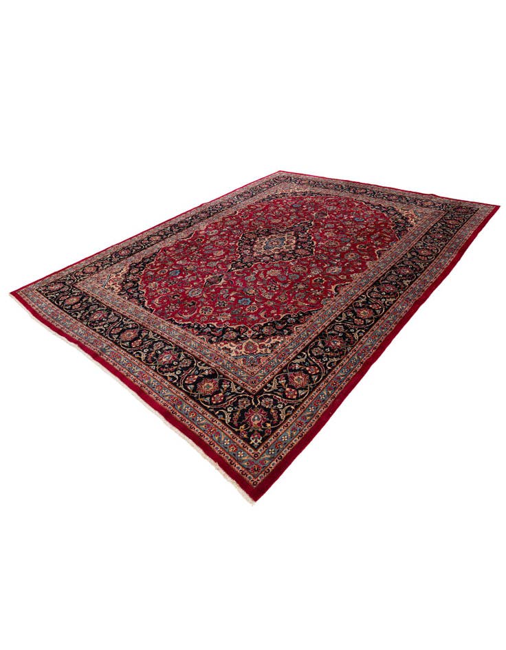 Detail image of 9' 8 x 12' 6  Hand Knotted Mashad Persian Wool Rug