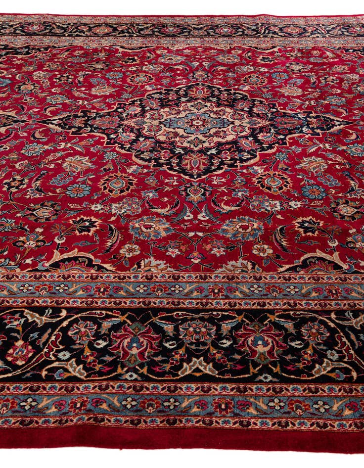 Detail image of 9' 8 x 12' 6  Hand Knotted Mashad Persian Wool Rug