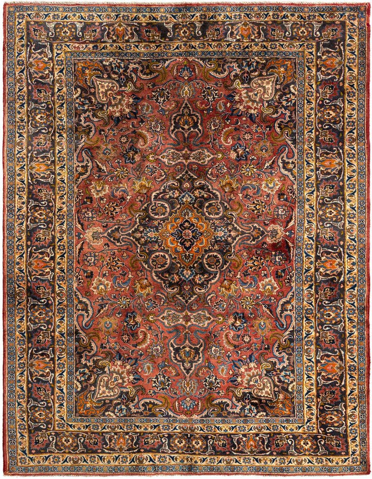 Detail image of 6' 4 x 10' 3 Mashad Wool Rug