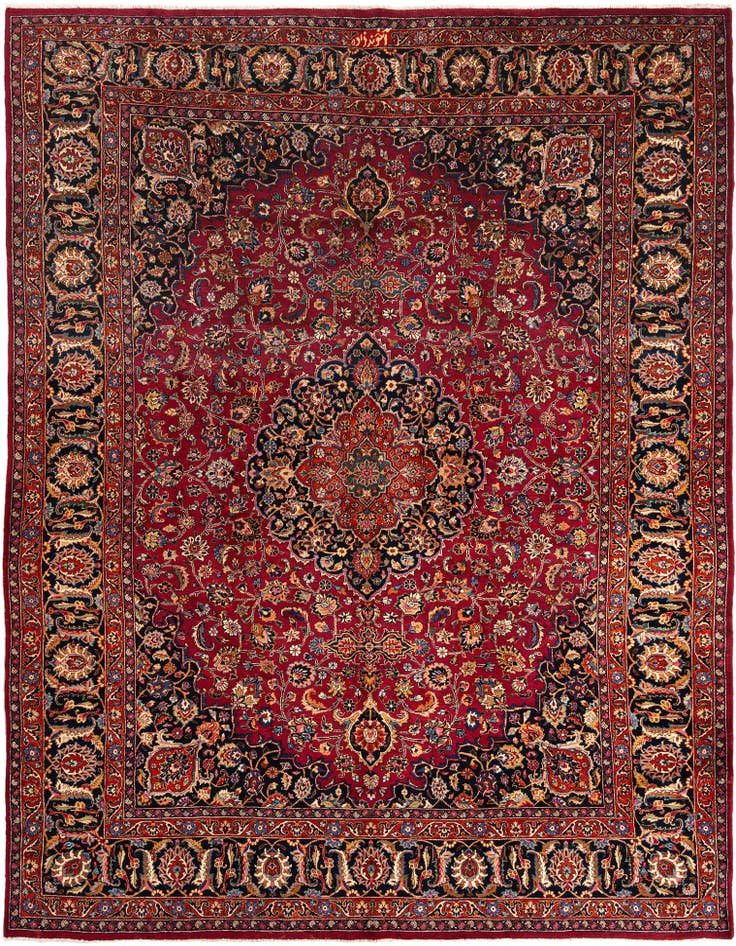 Detail image of 9' 7 x 12' 8 Mashad Wool Rug