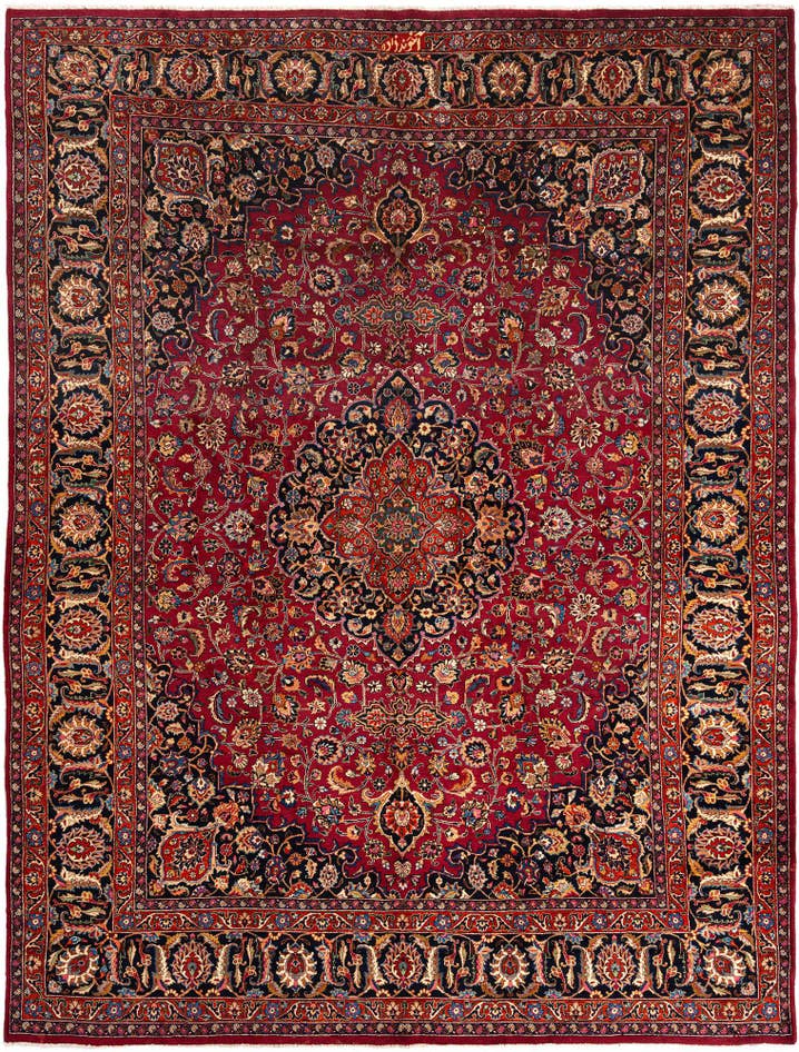 Detail image of 9' 7 x 12' 8 Mashad Wool Rug