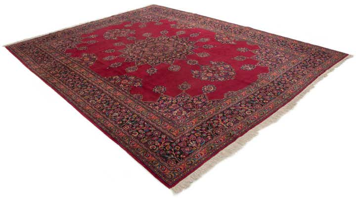 10' 6 x 13' 7 Hand Knotted Mashad Persian Wool Rug