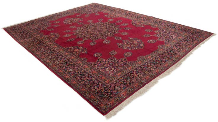 Detail image of 10' 6 x 13' 7 Hand Knotted Mashad Persian Wool Rug