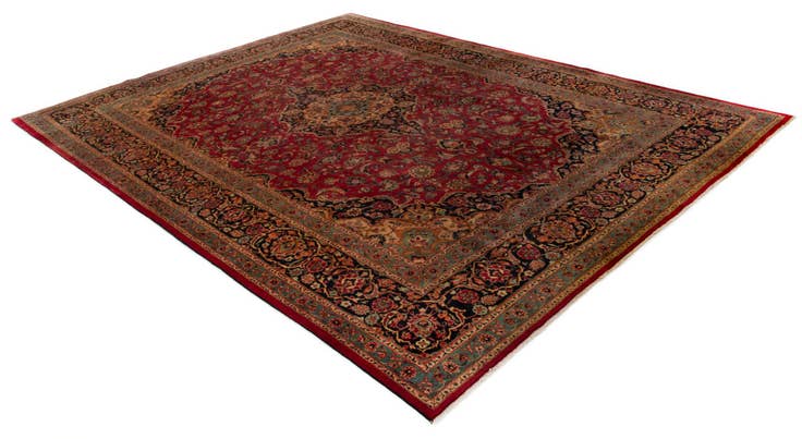Detail image of 10' 1 x 12' 6 Hand Knotted Mashad Persian Wool Rug