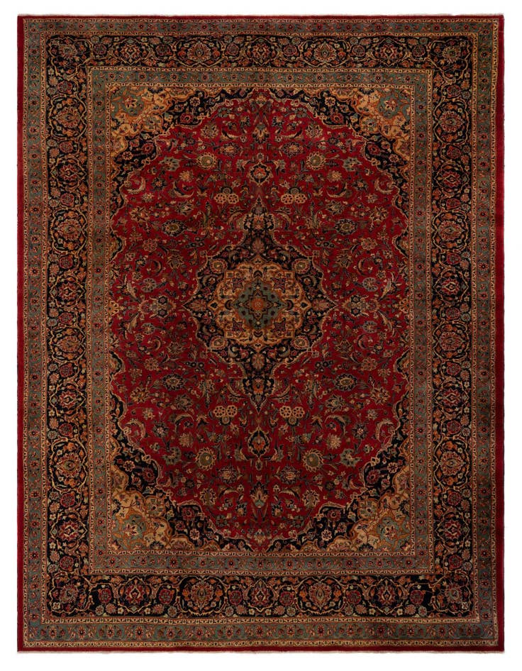 Detail image of 10' 1 x 12' 6 Hand Knotted Mashad Persian Wool Rug
