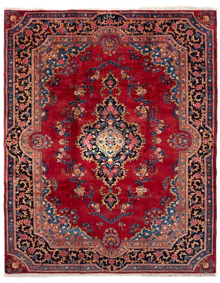 Detail image of 7' 10 x 11' Hand Knotted Mashad Persian Wool Rug