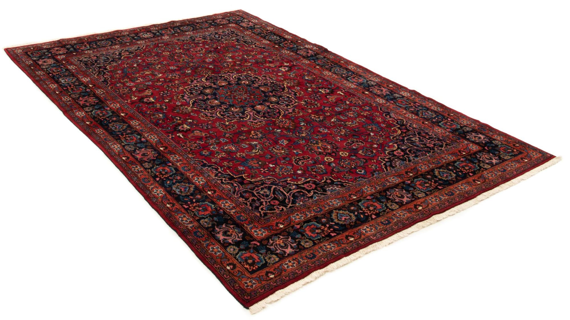 8' 1 x 11' 9 Hand Knotted Mashad Persian Wool Rug