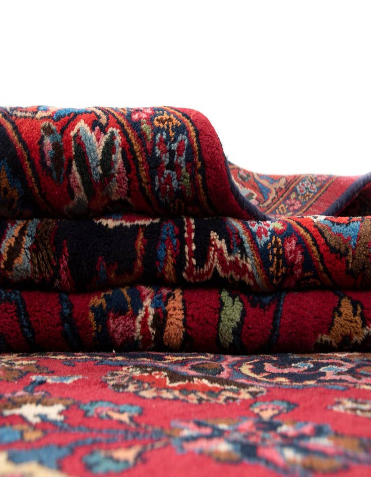 Detail image of 8' 1 x 11' 9  Hand Knotted Mashad Persian Wool Rug