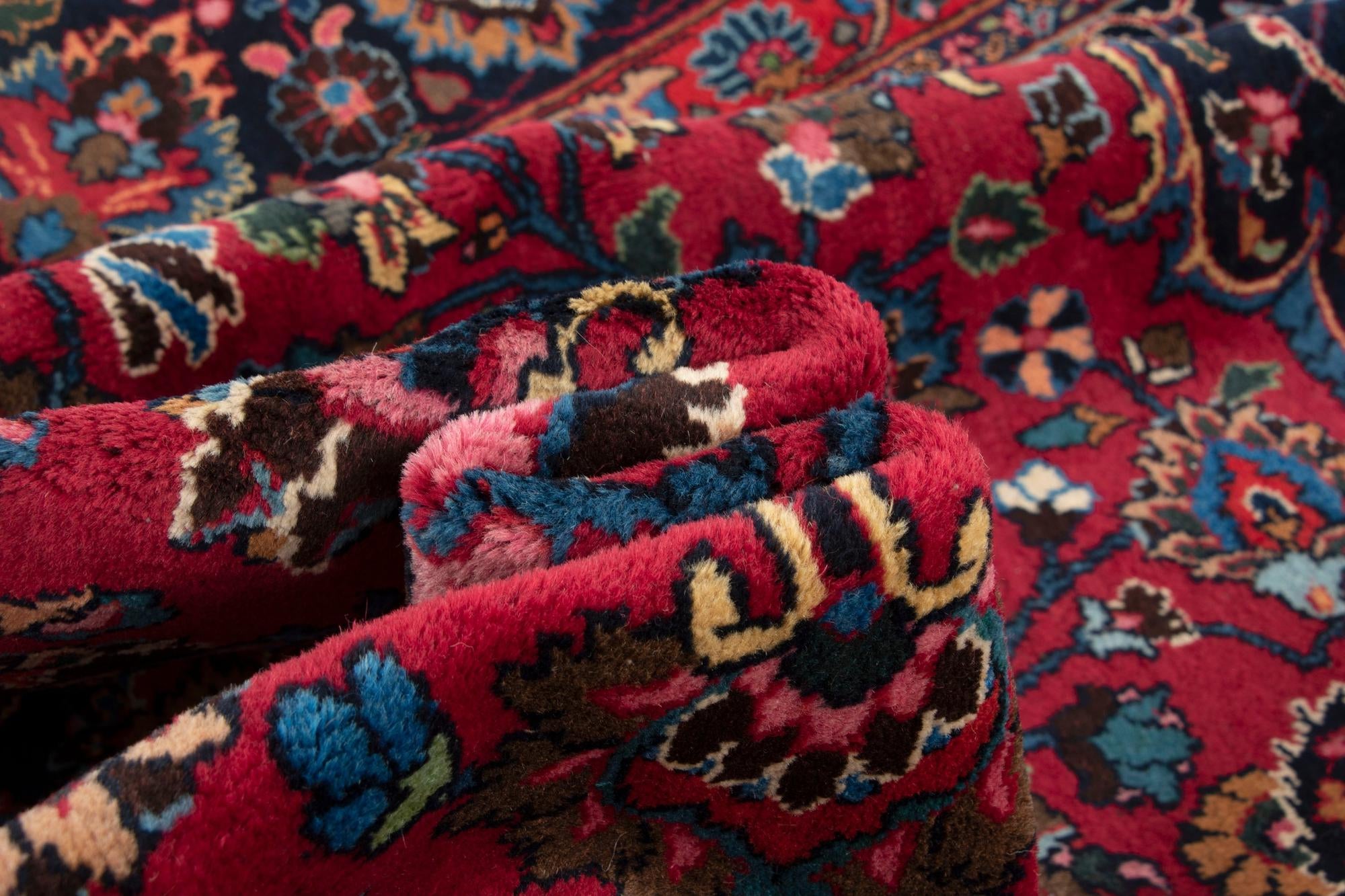 8' 1 x 11' 9 Hand Knotted Mashad Persian Wool Rug