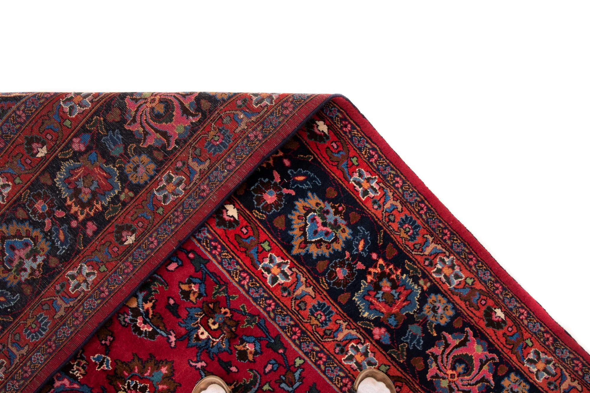 8' 1 x 11' 9 Hand Knotted Mashad Persian Wool Rug