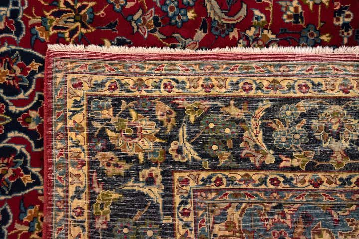 7' 11 x 11' 6 Hand Knotted Mashad Persian Wool Rug
