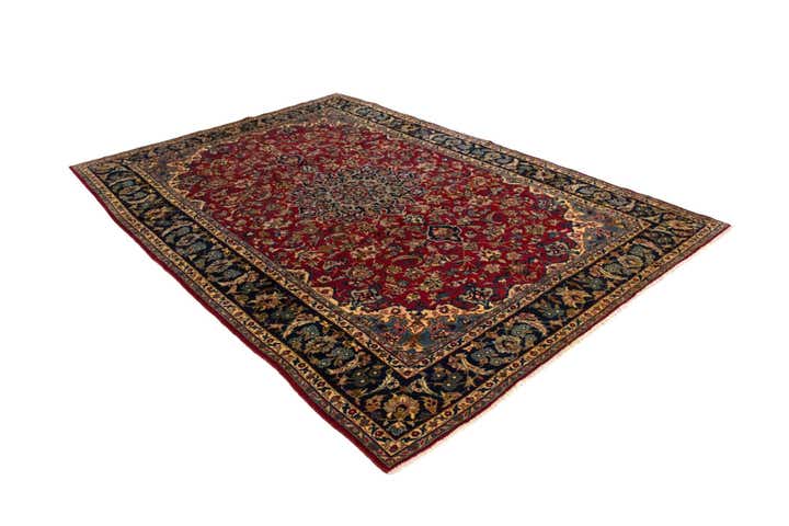 7' 11 x 11' 6 Hand Knotted Mashad Persian Wool Rug