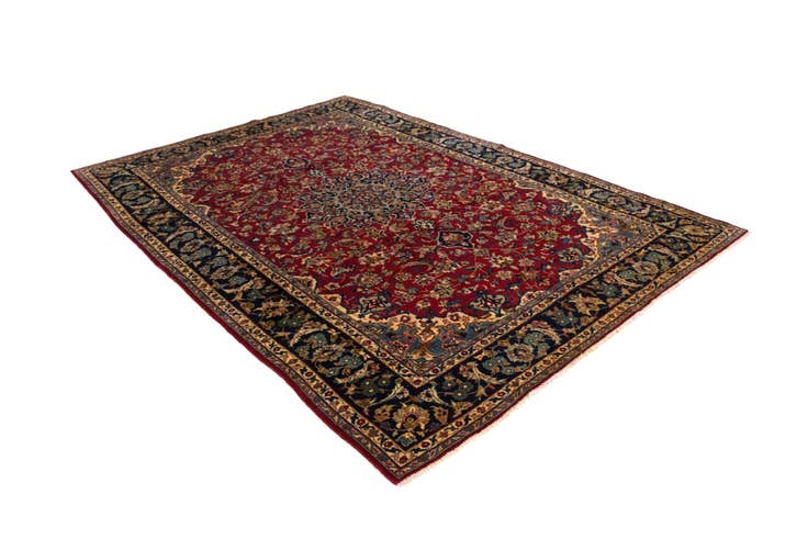 Detail image of 7' 11 x 11' 6 Hand Knotted Mashad Persian Wool Rug