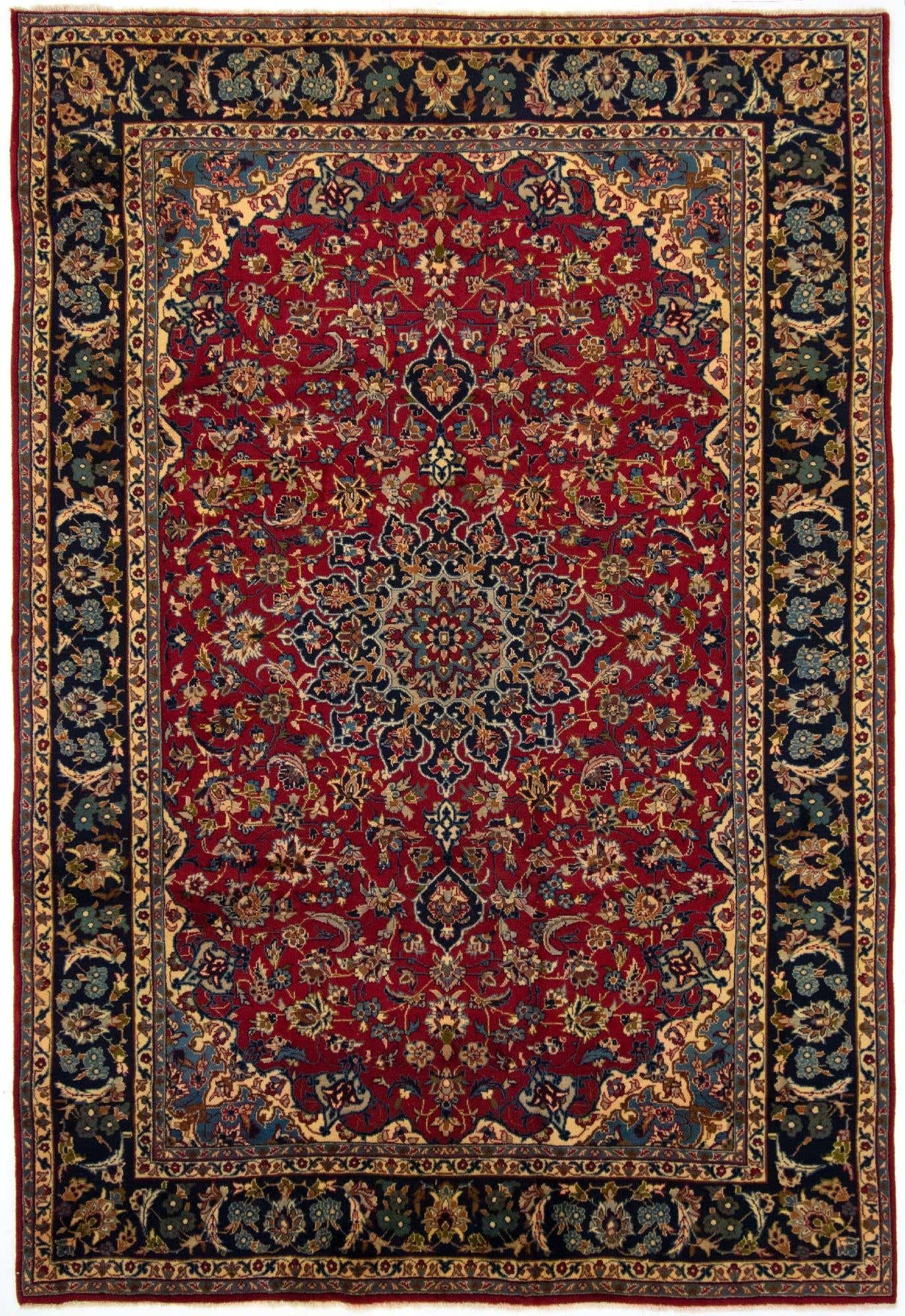 7' 11 x 11' 6 Hand Knotted Mashad Persian Wool Rug