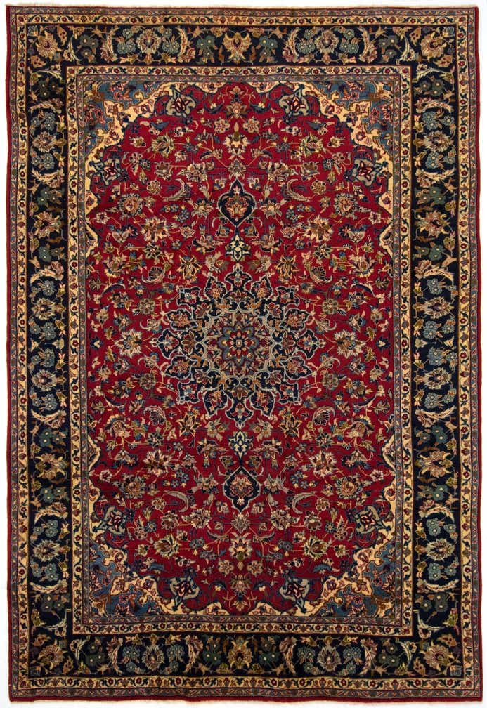 7' 11 x 11' 6 Hand Knotted Mashad Persian Wool Rug