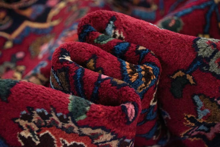 Detail image of 8' 2 x 11' 8 Hand Knotted Mashad Persian Wool Rug