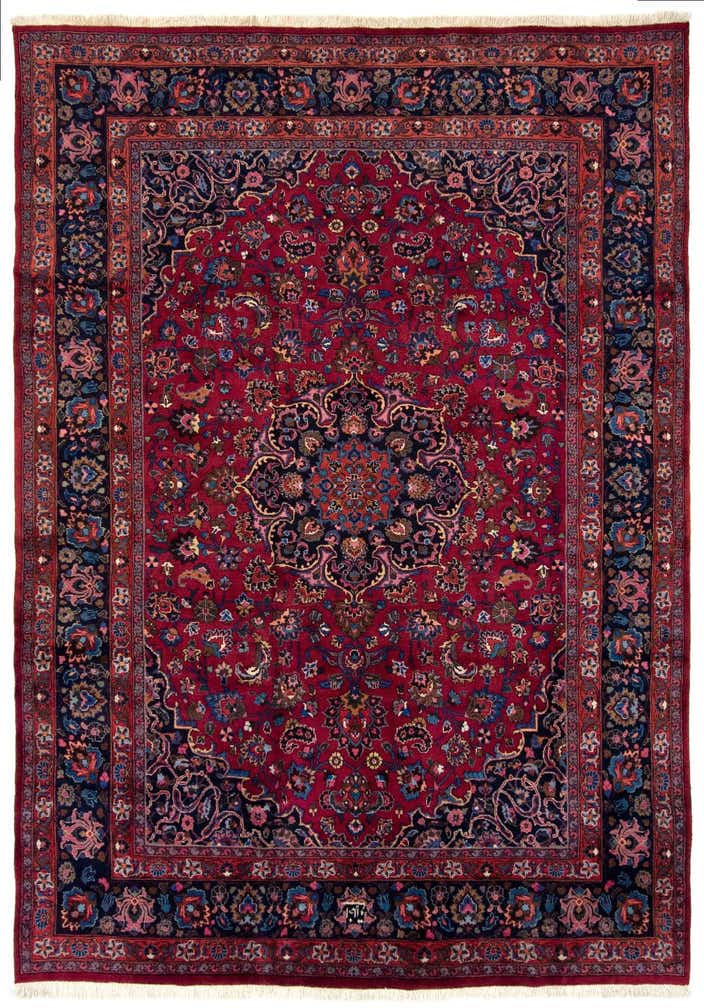 8' 2 x 11' 8 Hand Knotted Mashad Persian Wool Rug