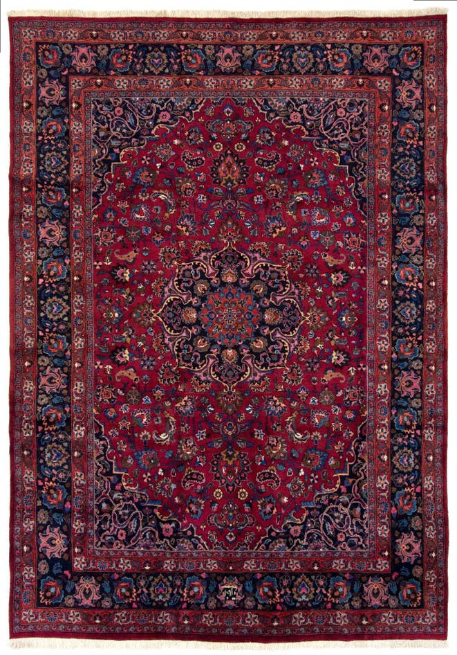 Detail image of 8' 2 x 11' 8 Hand Knotted Mashad Persian Wool Rug