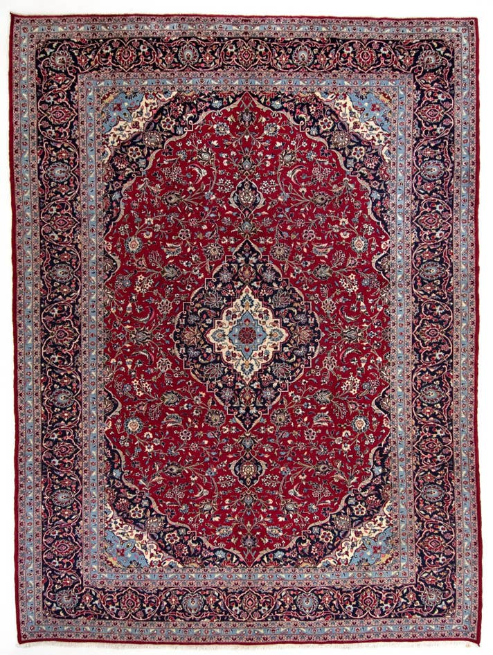 Detail image of 9' 9 x 13' 3 Hand Knotted Mashad Persian Wool Rug
