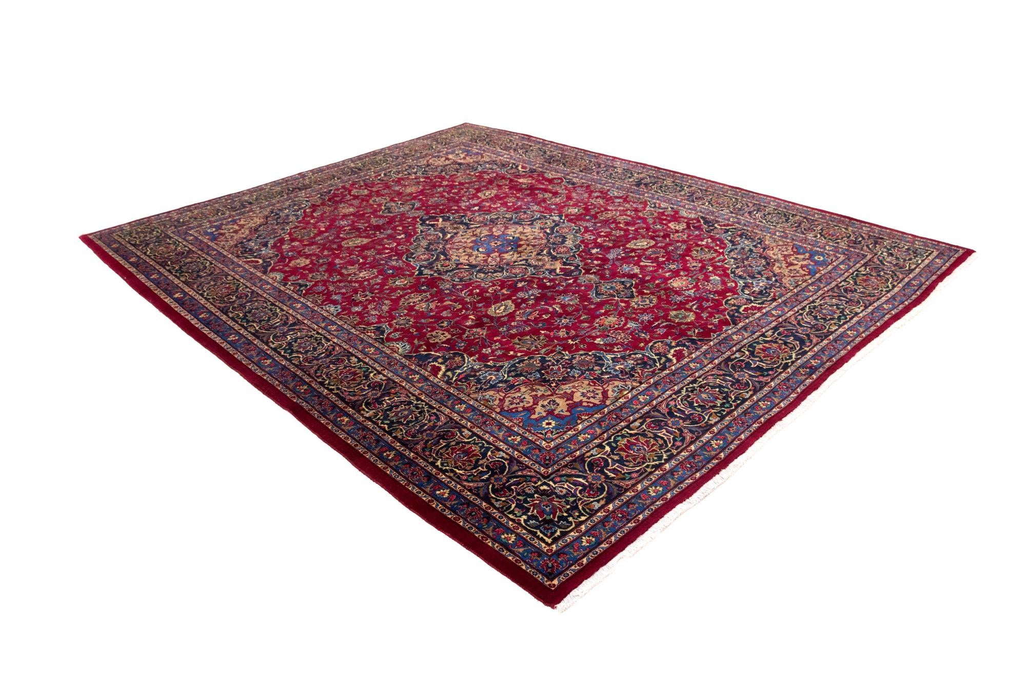 10' 2 x 12' 2 Hand Knotted Mashad Persian Wool Rug