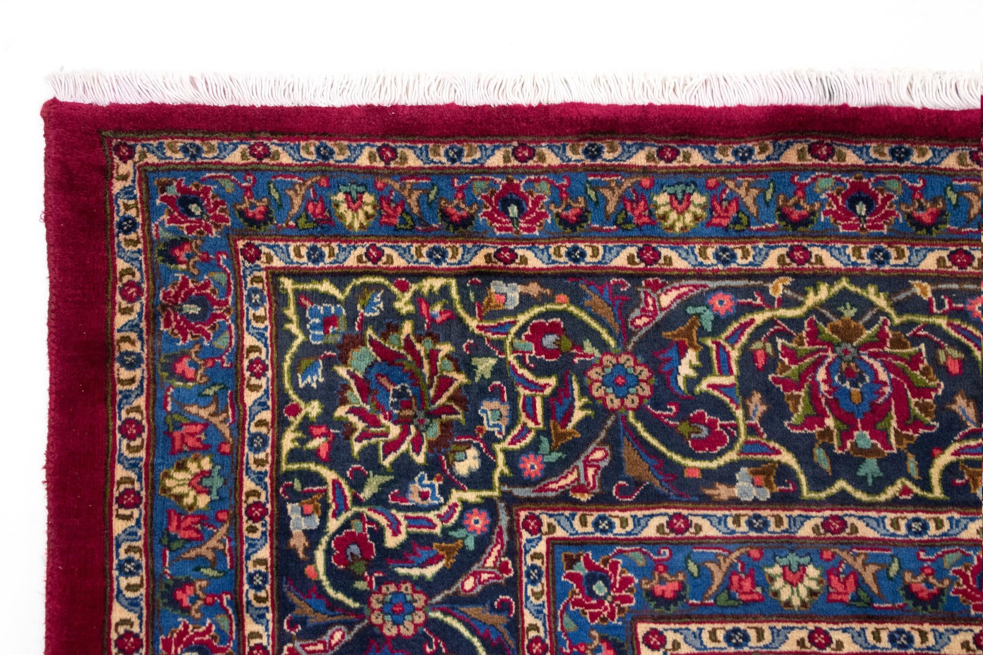 10' 2 x 12' 2 Hand Knotted Mashad Persian Wool Rug
