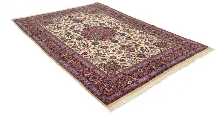 Detail image of 8' 1 x 11' 6 Hand Knotted Mashad Persian Wool Rug