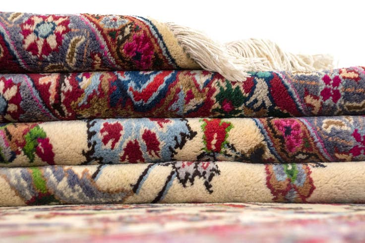 Detail image of 8' 1 x 11' 6 Hand Knotted Mashad Persian Wool Rug