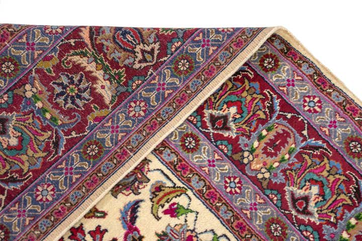 8' 1 x 11' 6 Hand Knotted Mashad Persian Wool Rug