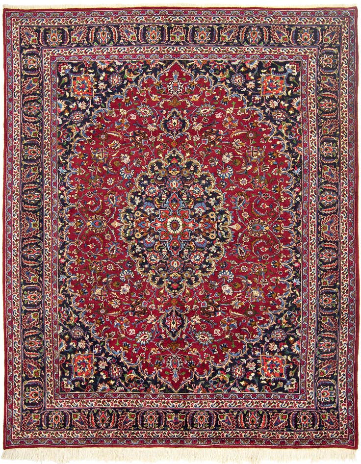 Detail image of 8' x 11' 2 Hand Knotted Mashad Persian Wool Rug