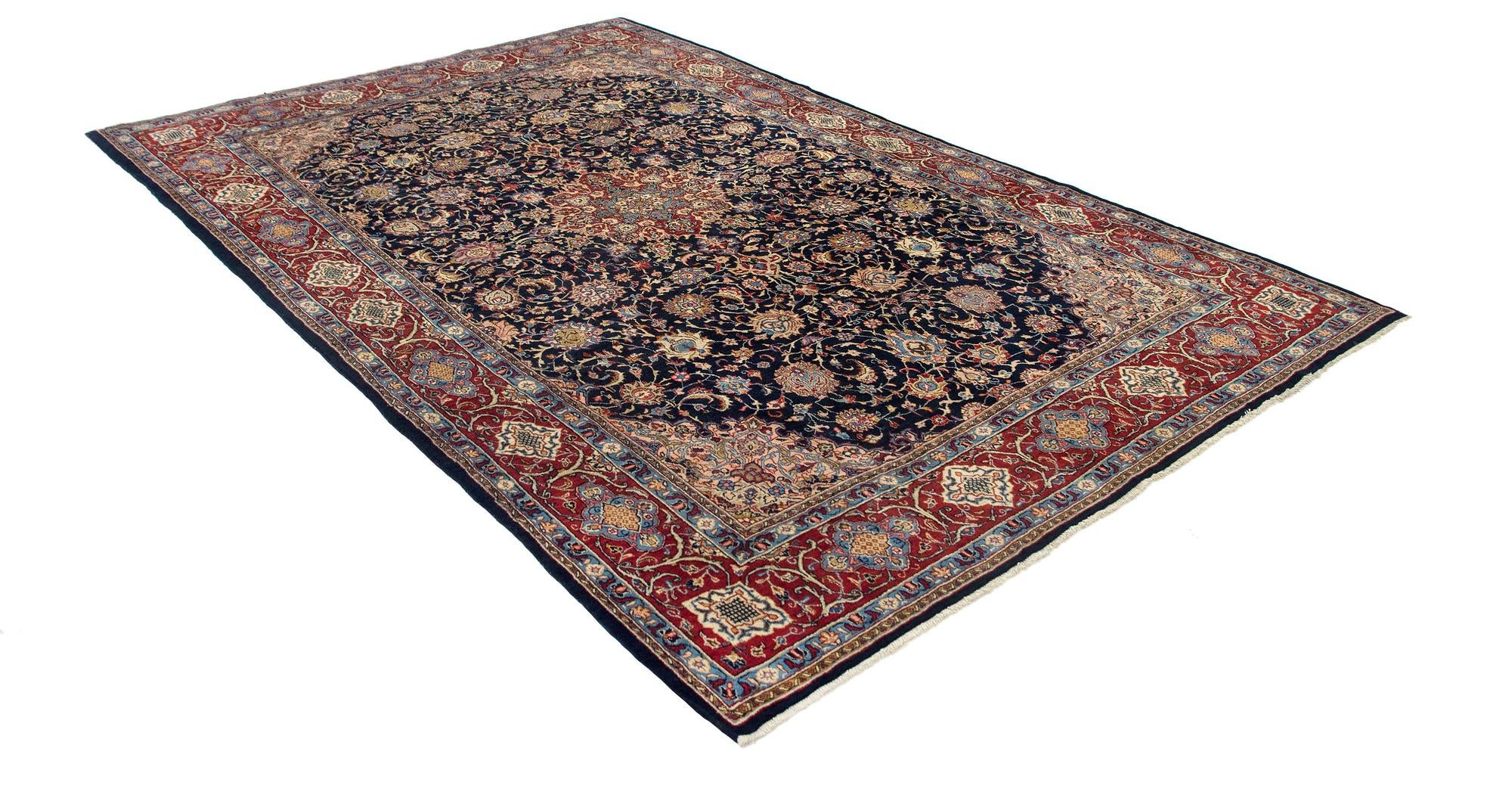8' 4 x 12' 6 Hand Knotted Mashad Persian Wool Rug