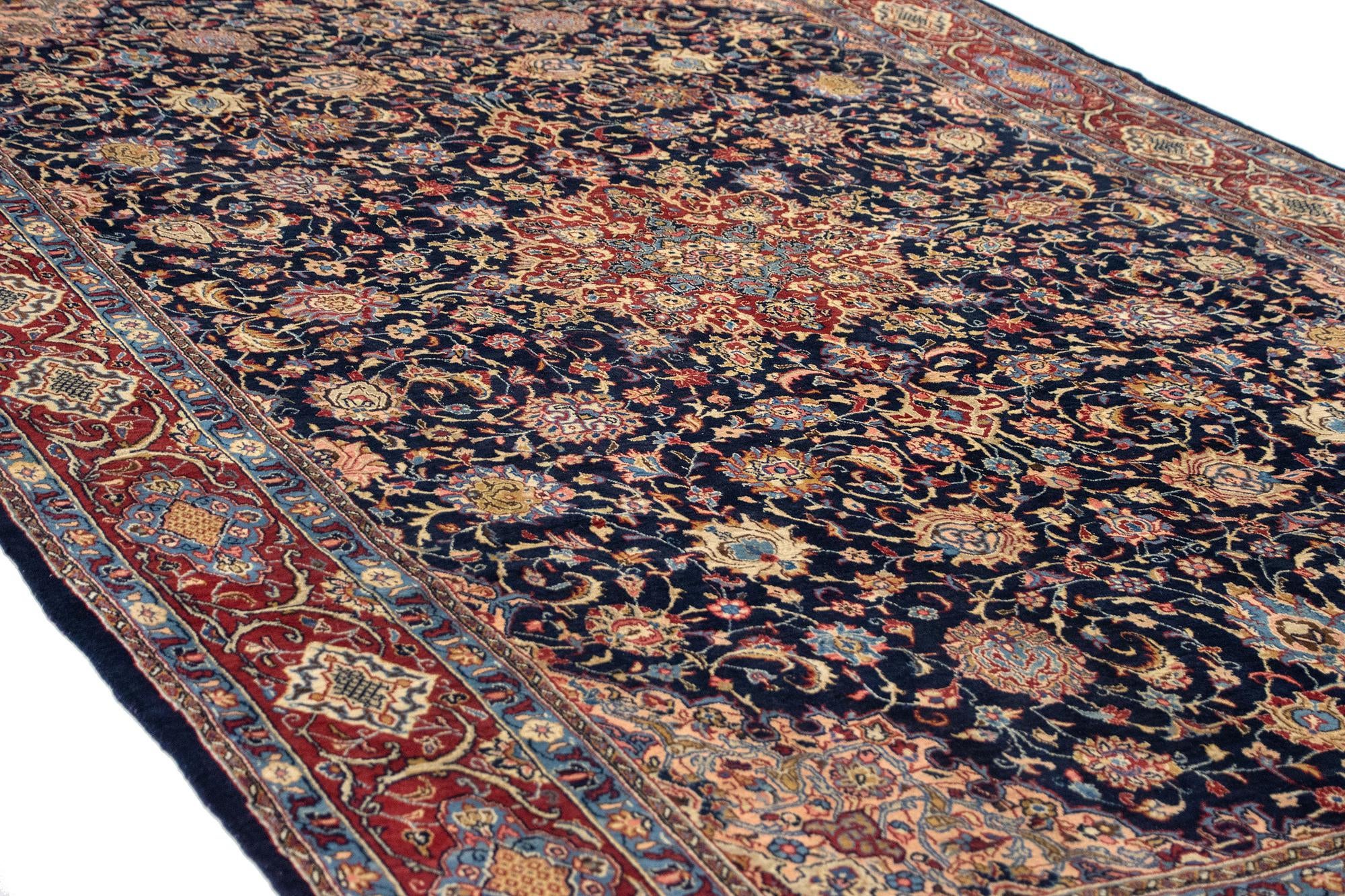 8' 4 x 12' 6 Hand Knotted Mashad Persian Wool Rug