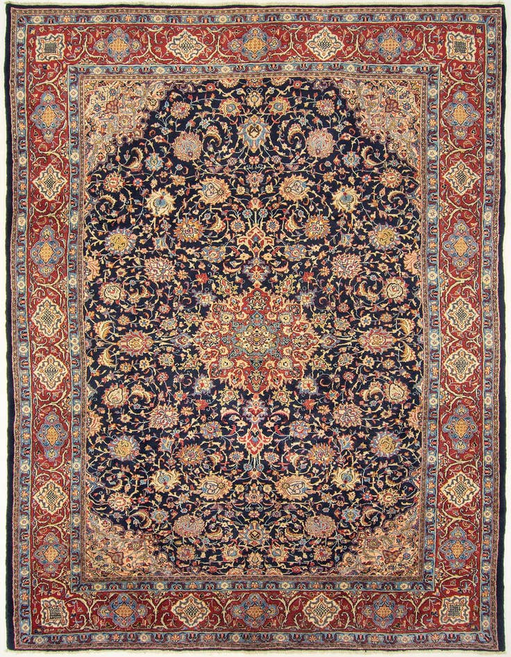 Detail image of 8' 4 x 12' 6 Hand Knotted Mashad Persian Wool Rug