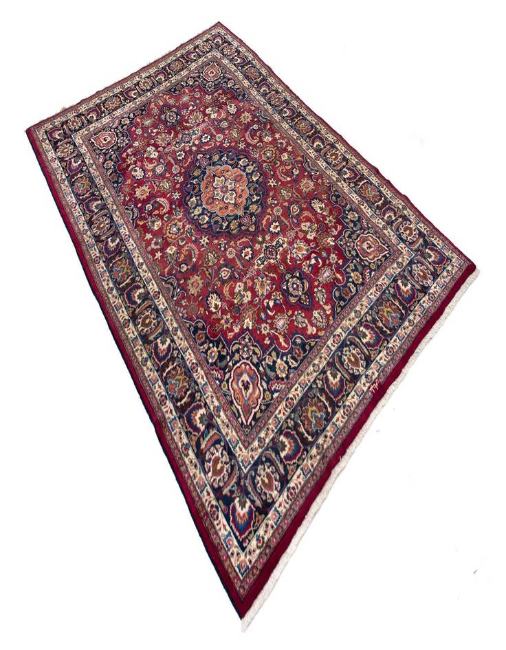 Detail image of 8' 4 x 11' 10 Hand Knotted Mashad Persian Wool Rug