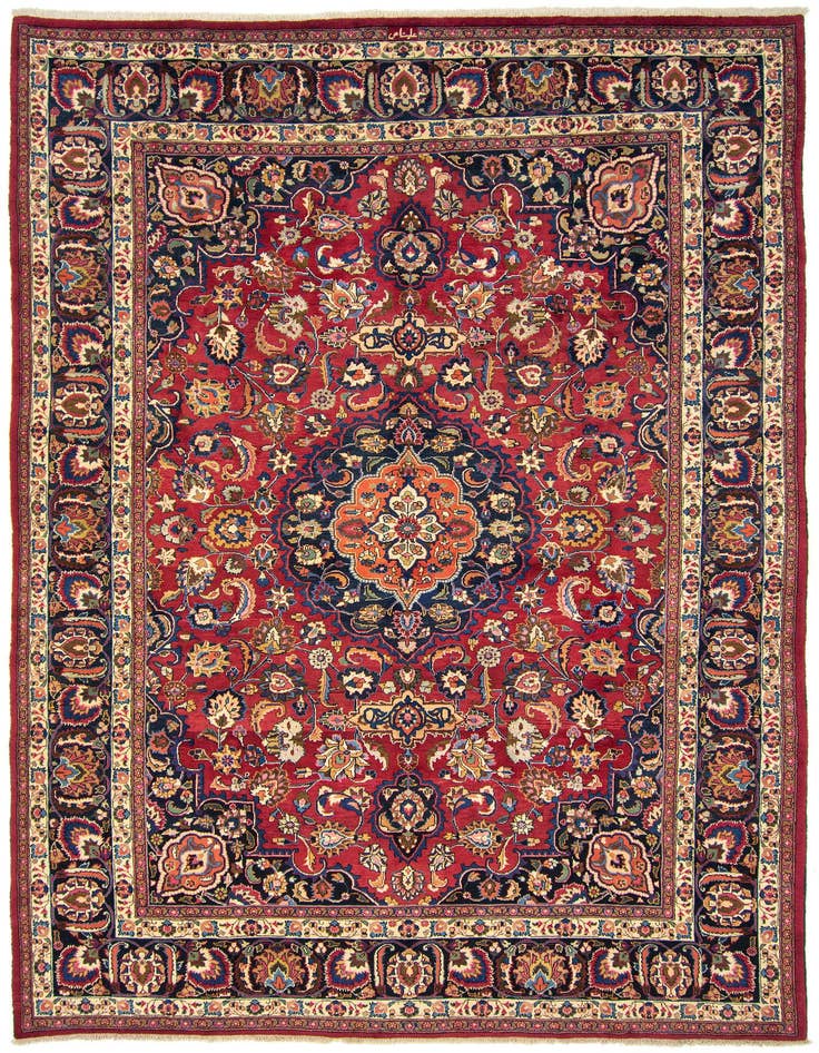 Detail image of 8' 4 x 11' 10 Hand Knotted Mashad Persian Wool Rug