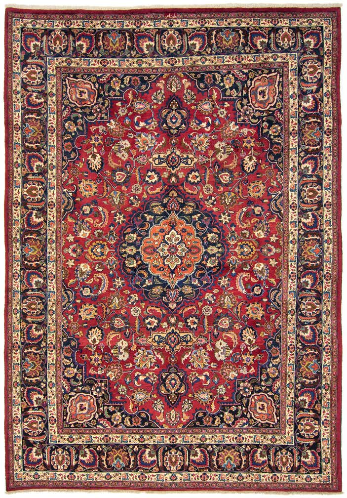 8' 4 x 11' 10 Hand Knotted Mashad Persian Wool Rug